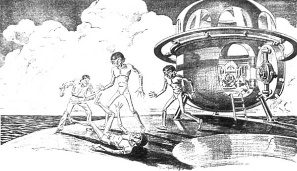 They were almost upon him when he leaped into
action.