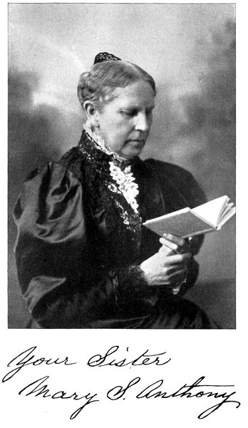 Mary S. Anthony (Signed: "Your Sister Mary S.
Anthony")