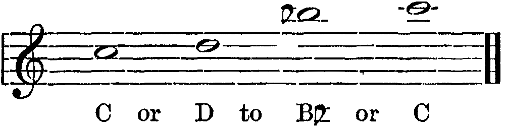 C or D to B♭ or C
