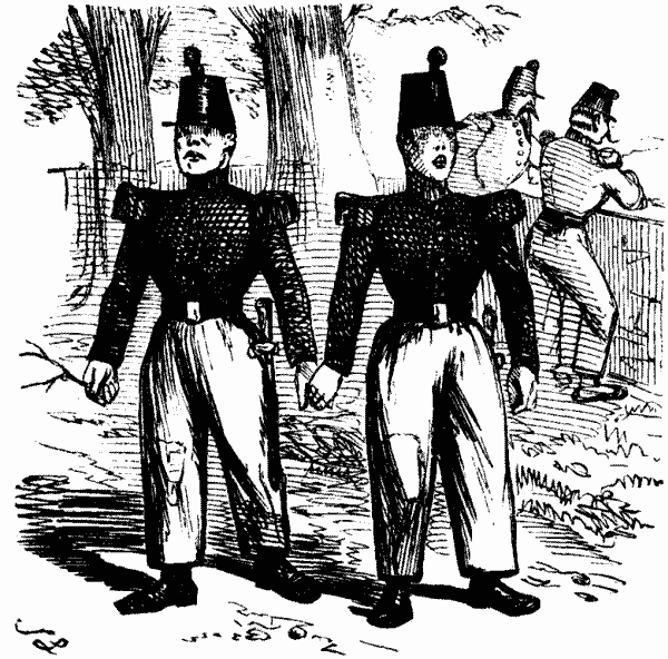 two uniformed figures
