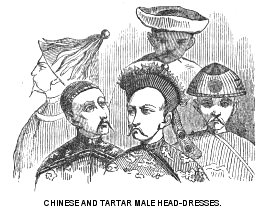 Chinese and Tartar male head-dresses