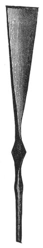 IRON POINT OF A SPEAR WITH INLAID WORK OF SILVER, FOUND AT
NESNE, IN NORDLAND.