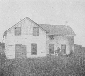 Beginning a home in the prairie—house and table "lands"
are built on cement foundation.