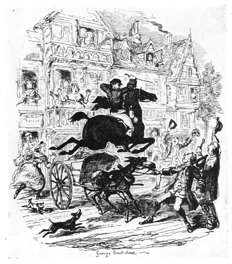 TURPIN'S FLIGHT THROUGH EDMONTON.
From "Rookwood," 1836.
