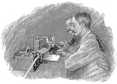 The Siphon Recorder for Receiving Cable Messages—Office of the Commercial
Cable Company, 1 Broad Street, New York.
