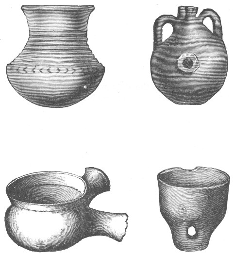 SPECIMENS OF POTTERY FOUND IN SWISS LAKE DWELLINGS.

(Copied by permission from "Harper's Magazine.")[Pg 11