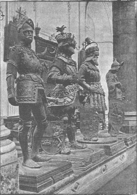 BRONZE FIGURES FROM THE MAXIMILIAN MONUMENT AT
INNSBRUCK.