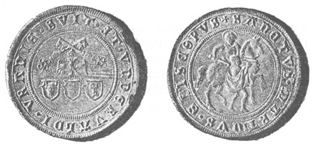 THALER OF THREE CANTONS—URI, SCHWYZ, AND UNTERWALDEN
[SANCTUS MARTINUS EPISCOPUS