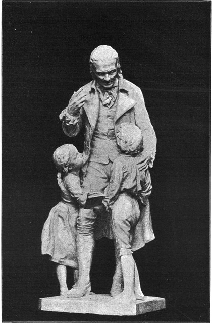 PORTRAIT OF PESTALOZZI.

(From a photograph of the statue, at Yverdon, by Lanz.)