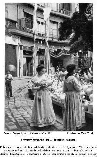 Pottery vendors in a Spanish Market