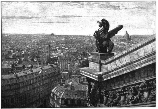 Mont Valérien and the Arc de Triomphe.—Church of St.
Augustine.

VIEW FROM THE ROOF OF THE OPERA HOUSE.