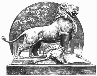 LION IN THE TUILERIES GARDENS.

(By Cain.)