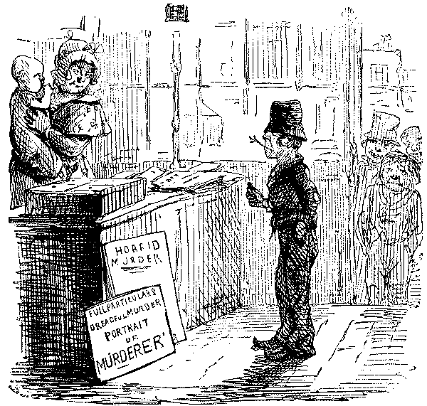 Boy buying a newspaper.