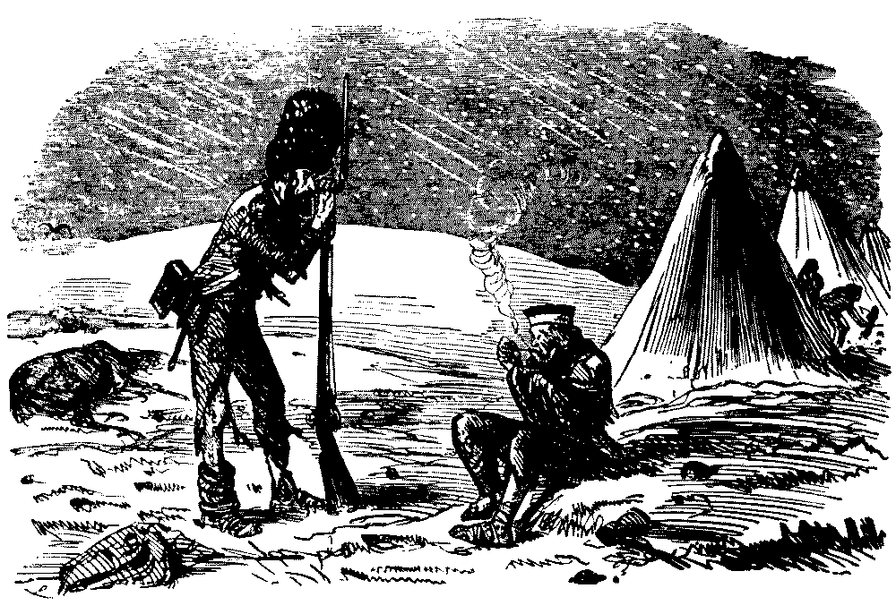 Two soldiers talking.