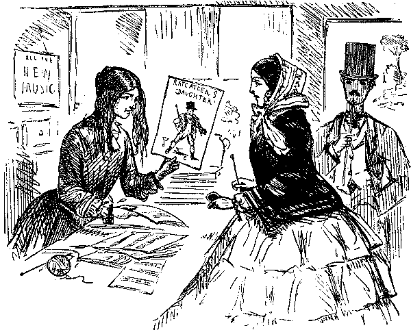 Shopgirl with a customer.