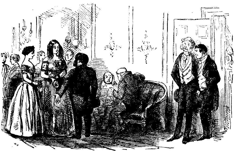 Men discussing  a young lady.
