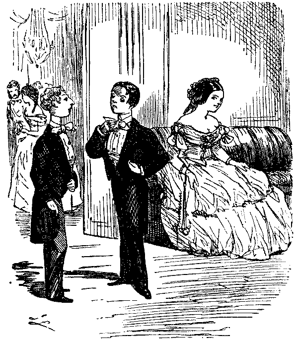 Two men discussing a lady.