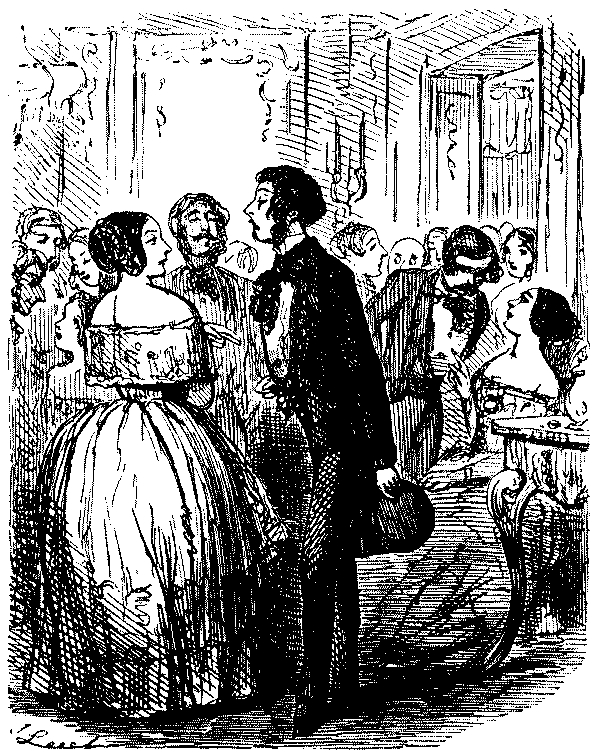 Man and woman talking.