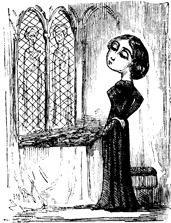 Lady standing before a window.