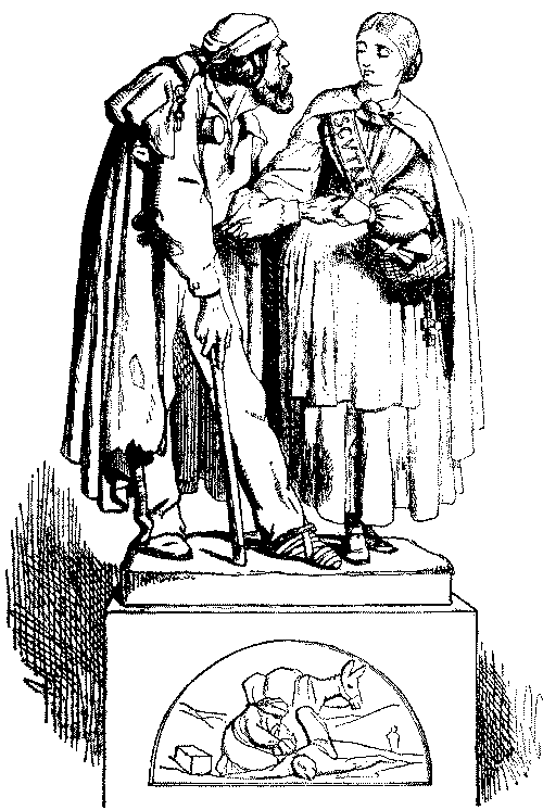 MIiss Nightgale with wounded soldier.