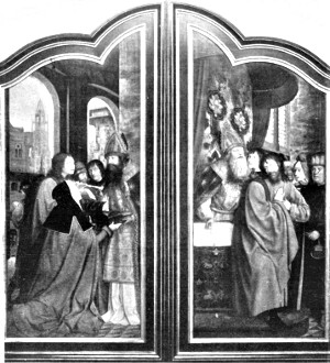 The Wings of the Saint Anne Triptych by Quentin Metsys,
             in the Brussels Gallery.