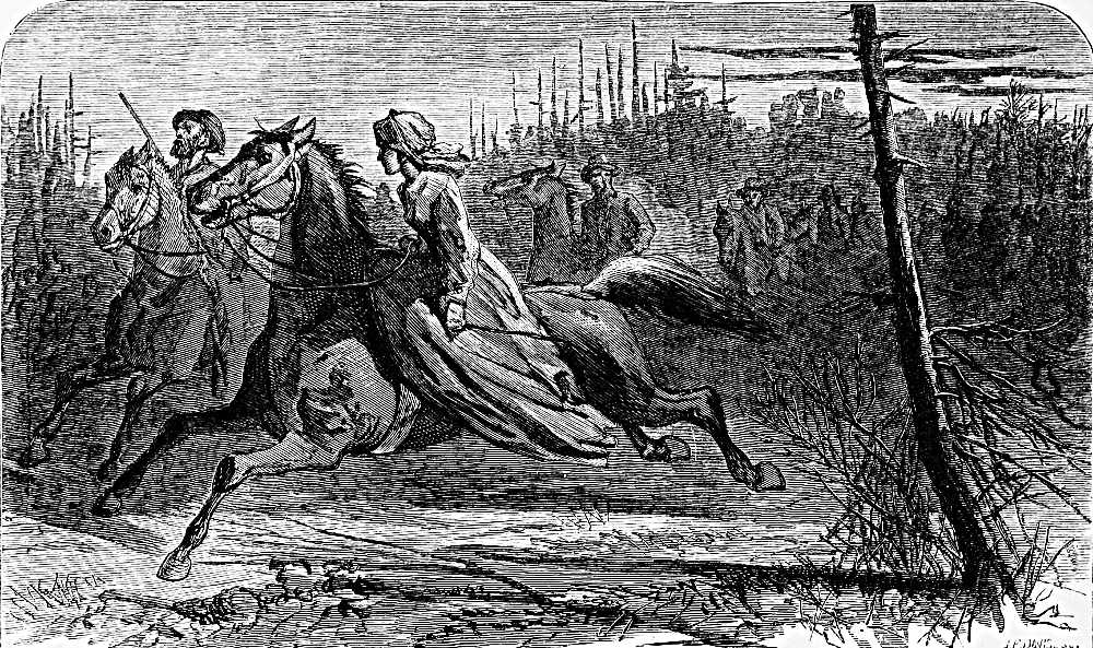 The "Nameless Heroine" Piloting the Escaping
             Prisoners out of a Rebel Ambush.