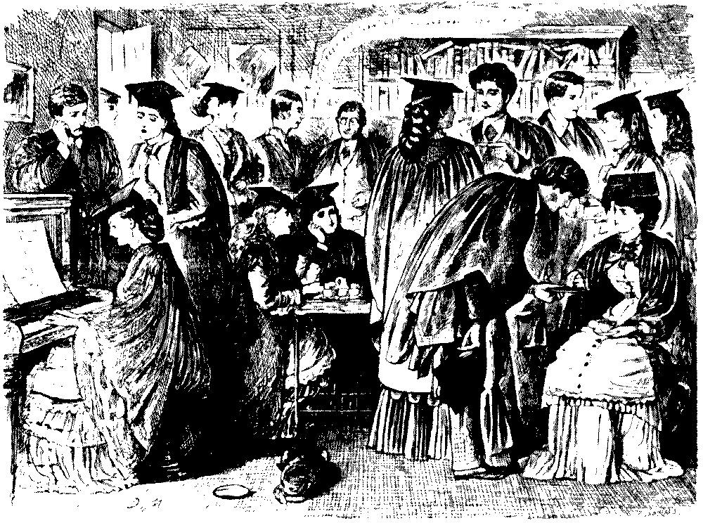 Mixed group of students