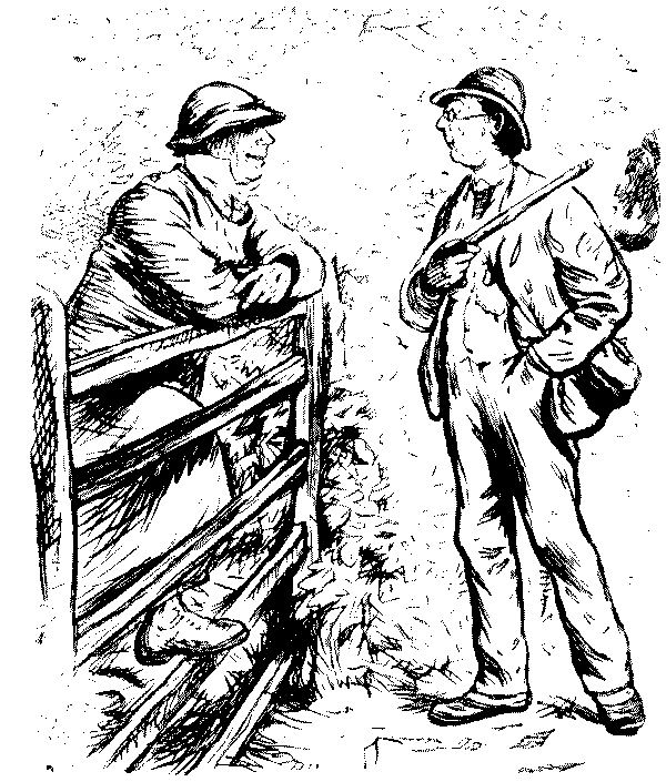 Two men talking