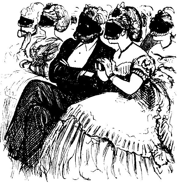 Masked persons at a play