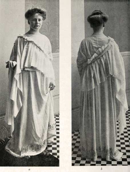 Illustration: Drapery in the Style of the Archaic Statues in the
            Acropolis Museum, Athens