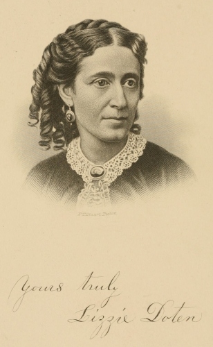 [Image
unavailable: handwritten: Yours truly
Lizzie Doten.]