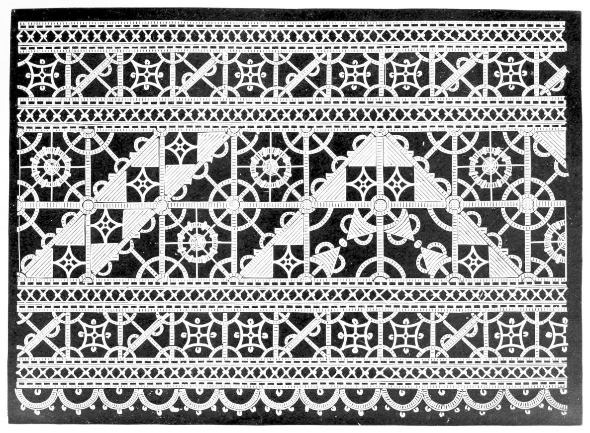Lace in geometric patterns, circles and
    triangles