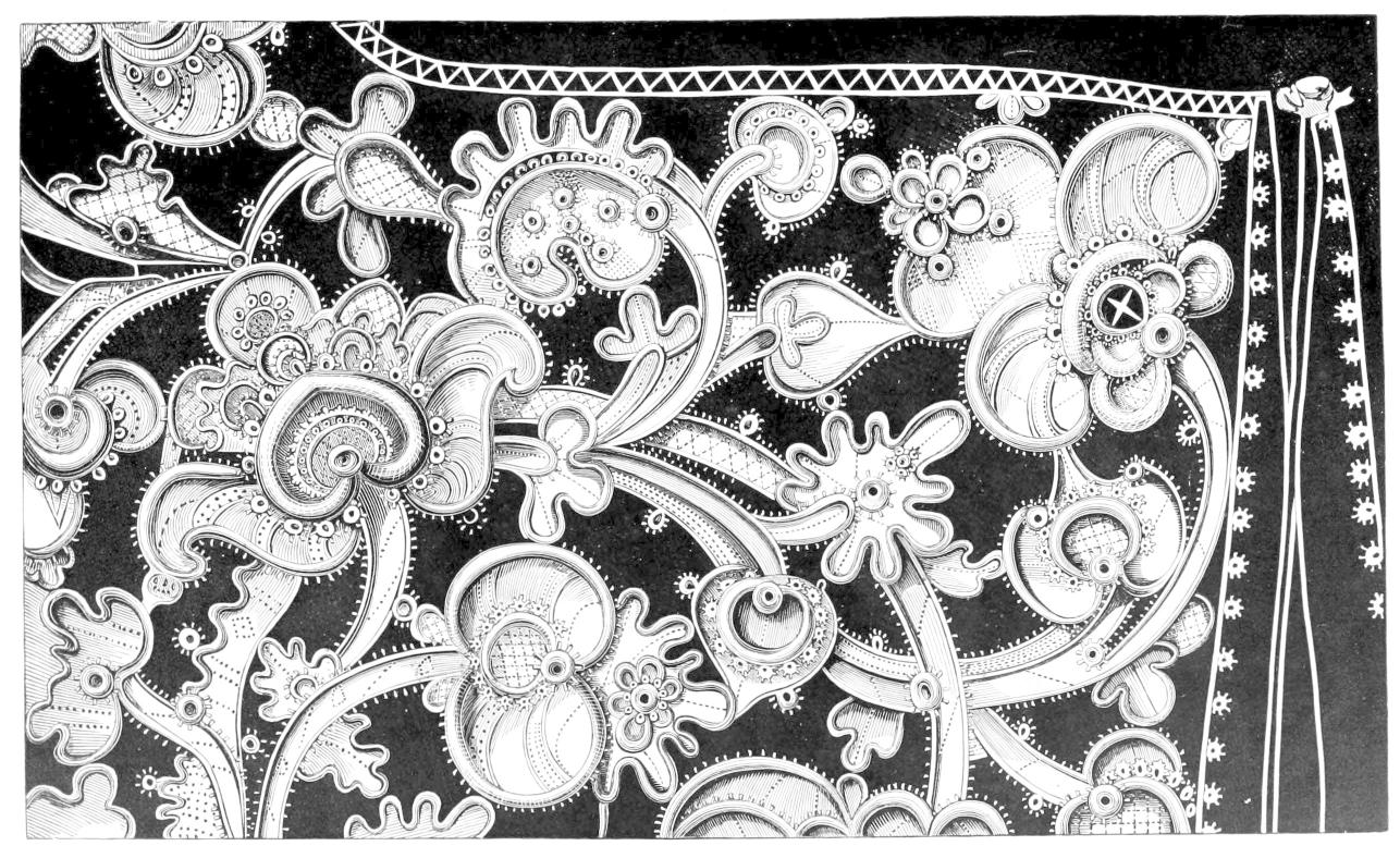 Lace with elaborate solid areas