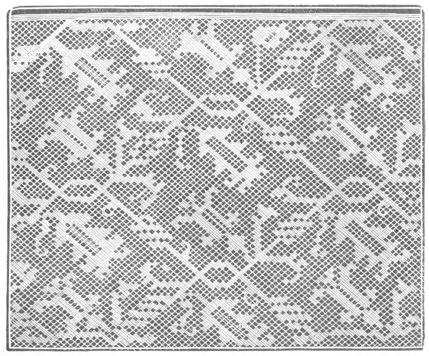 Square net with design made by filling
    in squares