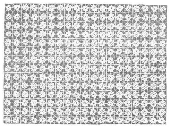 Stitched poygons in an array of squares