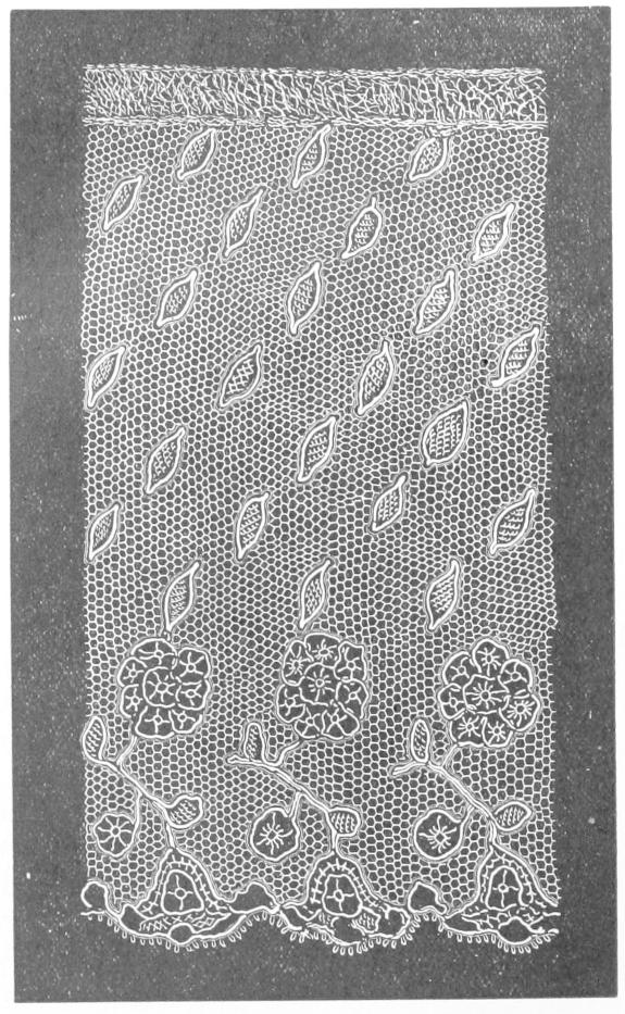 Net with flowers formed as voids
