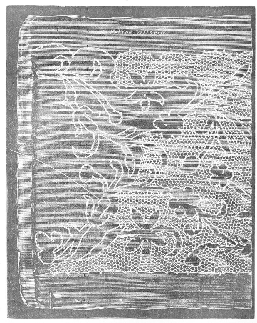 Partly worked floral design on parchment