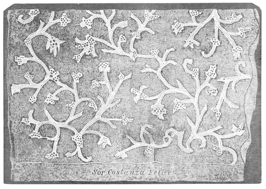 Partly worked lace on parchment