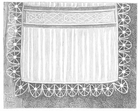 Apron edged with simple lace