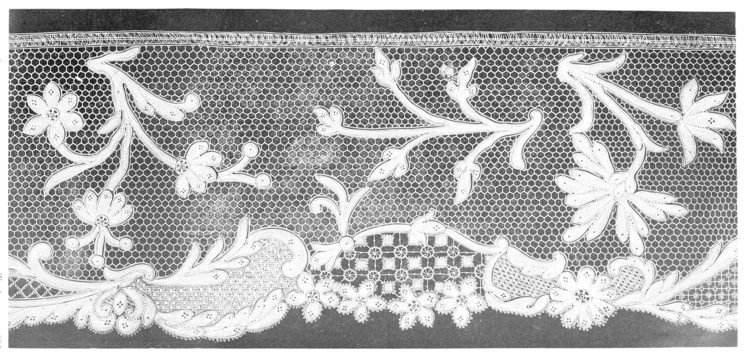 Lace, flowers with relief edges