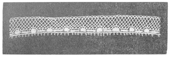 Lace strip with small loops on one edge