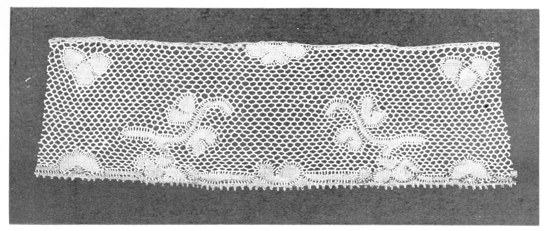 Lace strip with hexagonal ground