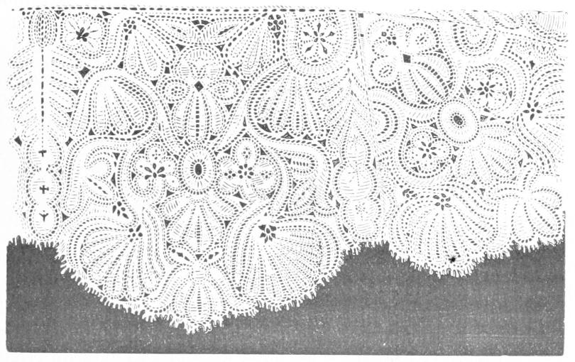 Densely worked lace