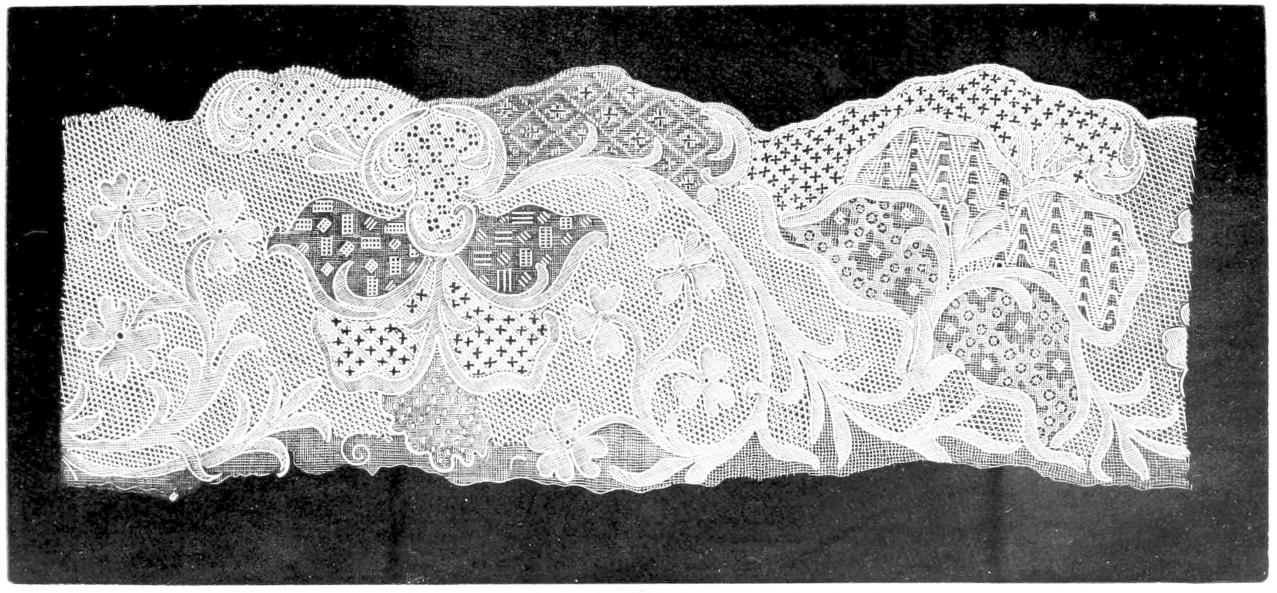 Lace with campion flowers