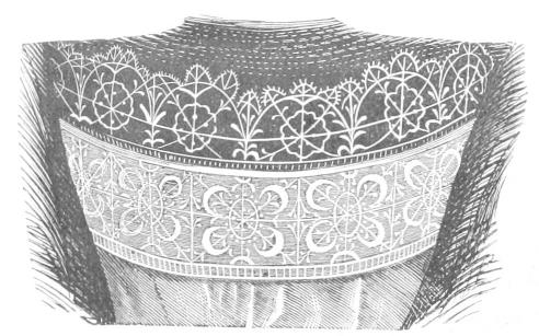 Lace across face of vestment