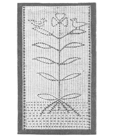 Lace with the voids forming a tree with
      birds