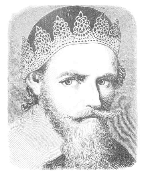 Bearded man with lace resembling coronet