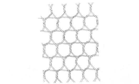 Drawing of stitched hexagons