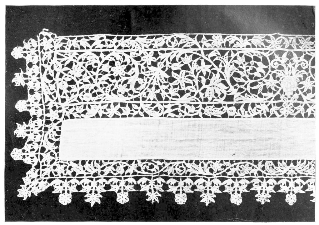 Lace with foliage and flowers