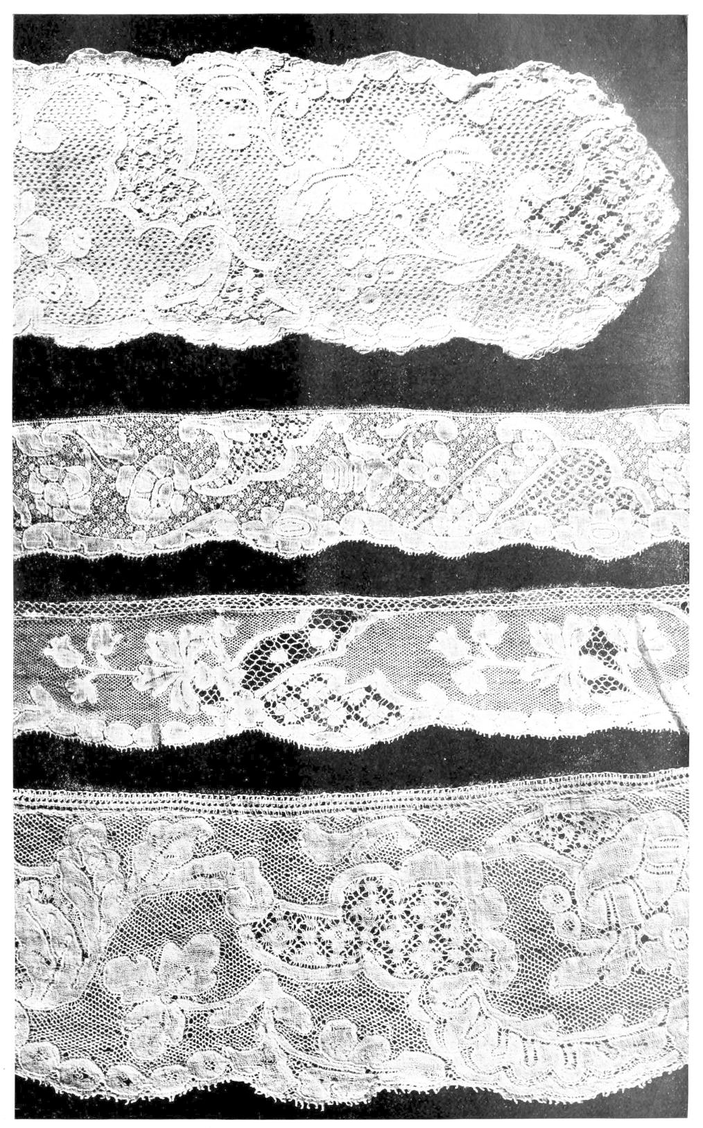 Four strips of lace